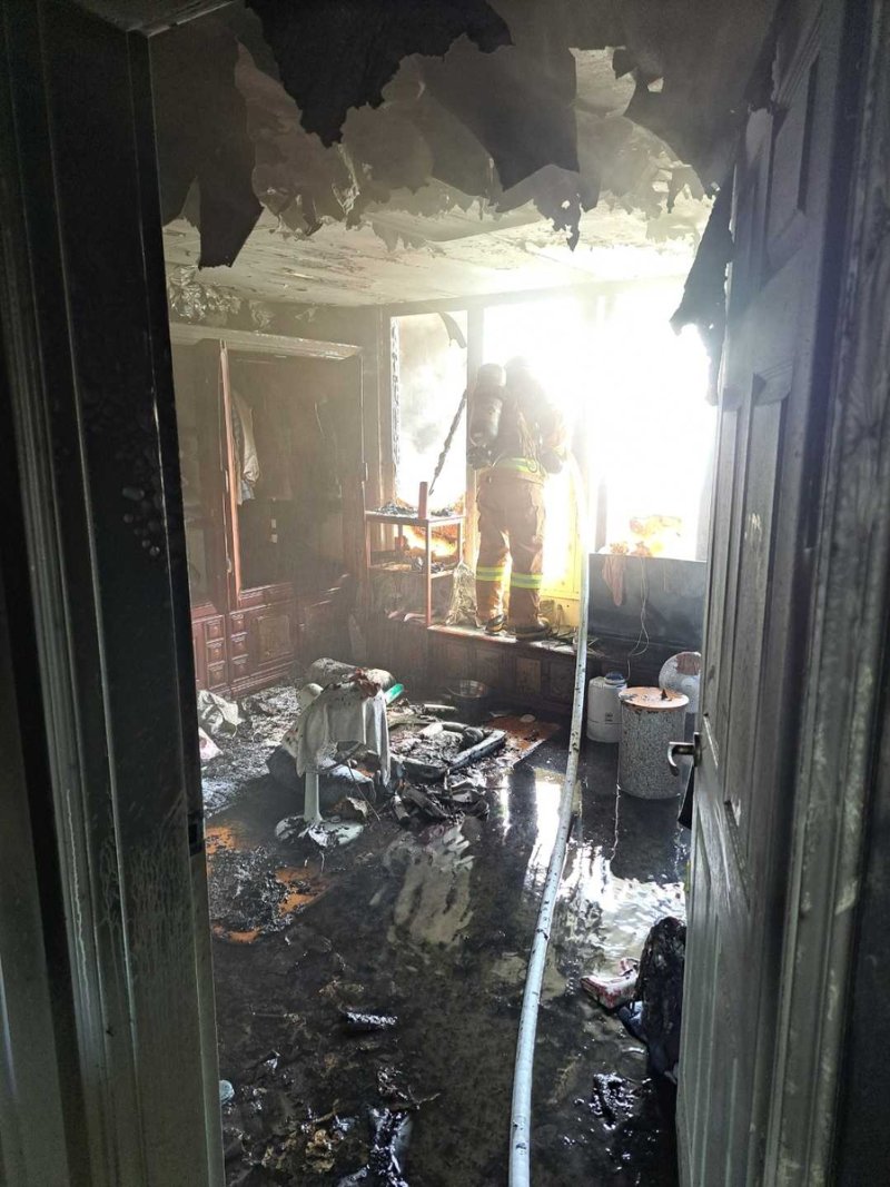 원주 아파트 화재 현장 (출처=연합뉴스)