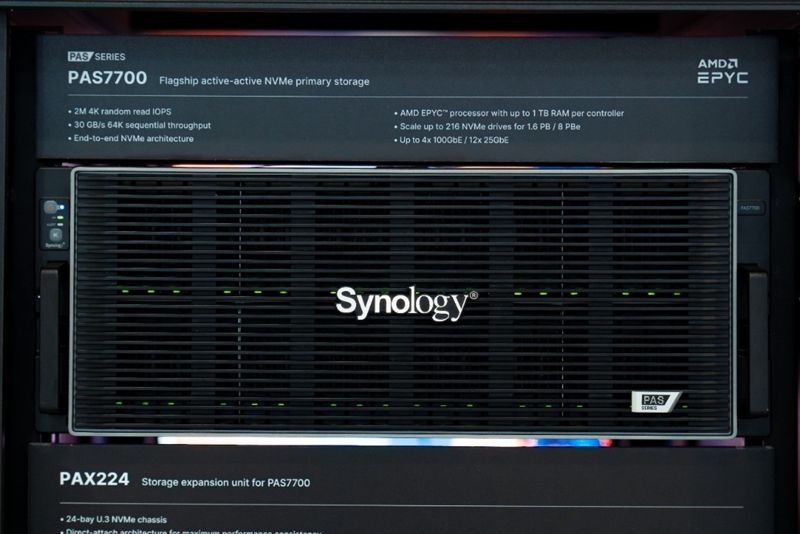 올-NVMe 기반 엔터프라이즈 스토리지 시스템 ‘PAS7700'. 시놀로지 제공