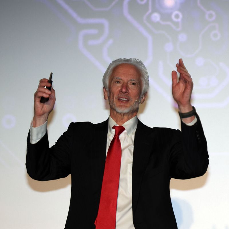 파이낸셜뉴스와 과학기술정보통신부 주최로 25일 서울 송파구 롯데월드타워 롯데시네마에서 열린 'AI 월드 2025'에서 제리 카플란 스탠포드대학교 교수가 기조연설을 하고 있다. 사진=서동일 기자