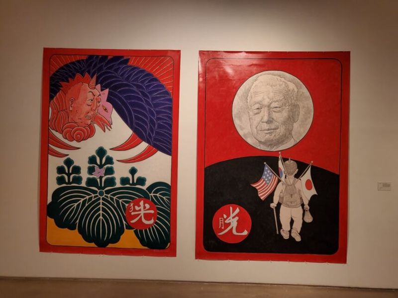 지난 24일 대구 중구 봉산문화회관 1전시실에 윤석열, 이승만 전 대통령을 주제로 그린 작품이 전시됐다. (사진=대경미술연구원)