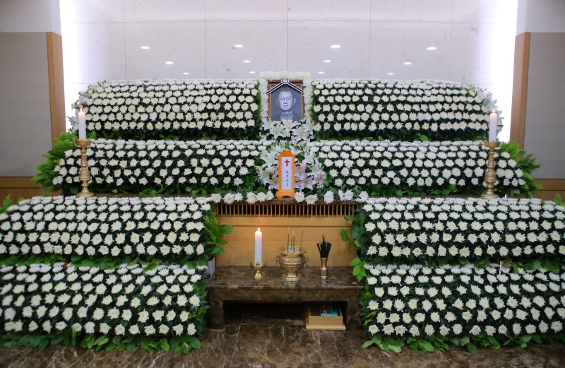 26일 서울 송파구 서울아산병원 장례식장에 스피드 바카라사이트맨 전유성의 빈소가 마련돼 있다. 2025.9.26/뉴스1 ⓒ News1 사진공동취재단