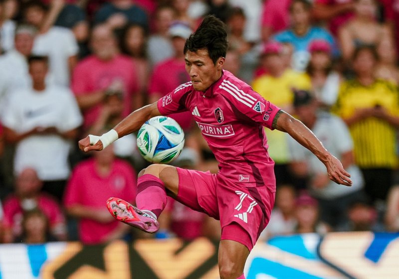 [서울=뉴시스]미국 프로축구 세인트루이스 정상빈. (사진=세인트루이스 구단 소셜미디어 캡처) 2025.08.24. photo@newsis.com *재판매 및 DB 금지