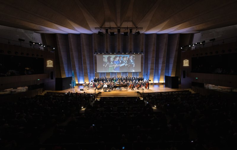 16일(현지시간) 프랑스 파리 유네스코 본부 본회의장에서 국제 시각장애인 음악축제가 열리고 있다. 2025.9.17/뉴스1 ⓒ News1 이준성 기자