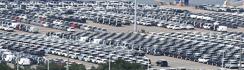 [평택=뉴시스] 김종택 기자 = 사진은 이날 경기 평택시 포승읍 평택항 자동차 전용부두에 바카라사이트용 차량이 세워져 있는 모습. 2025.09.16. jtk@newsis.com