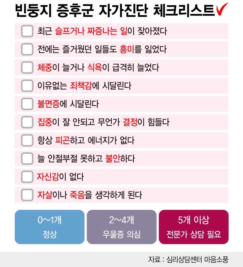 빈둥지 증후군 자가진단 체크리스트 /그래픽=정기현 기자