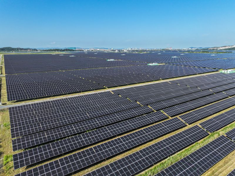 새만금에 조성된 육상태양광 시설. 전북도 제공