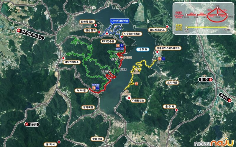 나주호 둘레길 노선도