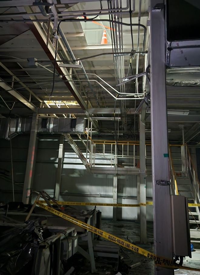 지난 3일 근로자 추락 사망사고가 발생한 전북 완주군 봉동읍 현대차 전주공장 현장. 전북소방 제공