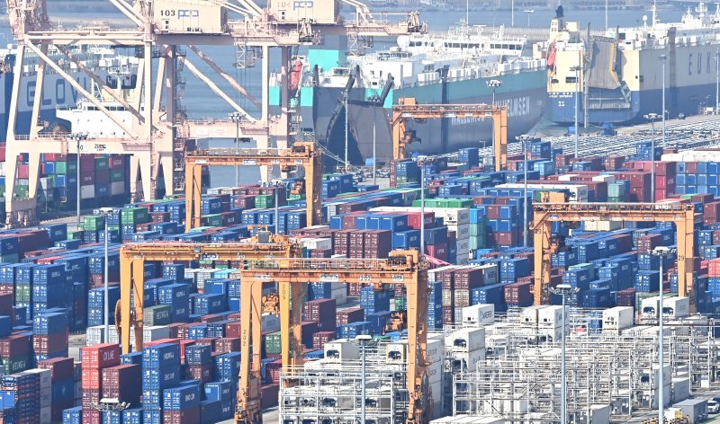 [평택=뉴시스] 김종택 기자 = 수출입 컨테이너가 쌓여있는 경기 평택항 모습. 2025.10.01. jtk@newsis.com