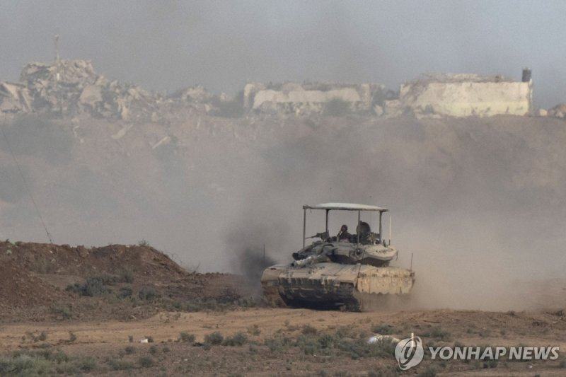 9월 22일(현지시간) 가자지구의 이스라엘군 탱크 (출처=연합뉴스)