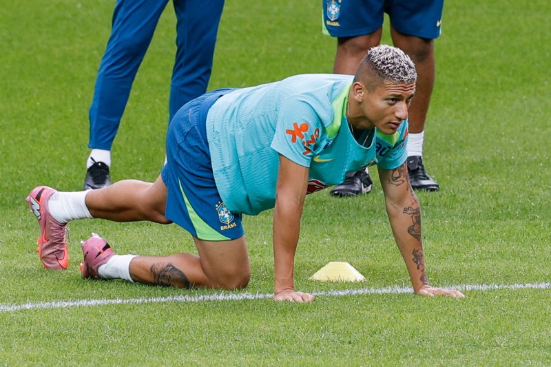 브라질 남자 축구 국가대표팀 히샬리송이 대한민국과의 A매치 평가전을 하루 앞둔 9일 오후 서울 마포구 월드컵경기장에서 훈련을 하고 있다. 2025.10.9/뉴스1 ⓒ News1 안은나 기자
