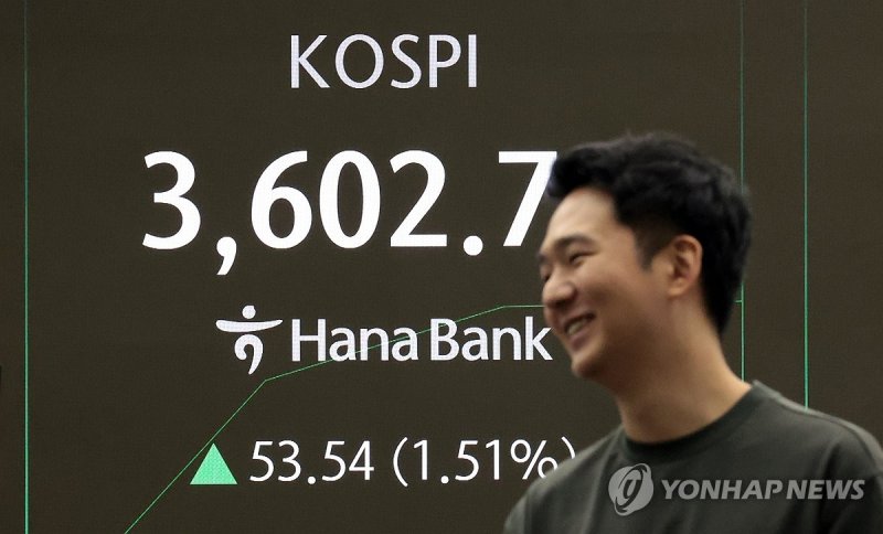 황금연휴 뒤 코스피, 첫 3,600선 돌파 (출처=연합뉴스)