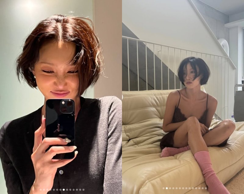 화사, 단발머리 변신…란제리로 뽐낸 볼륨감