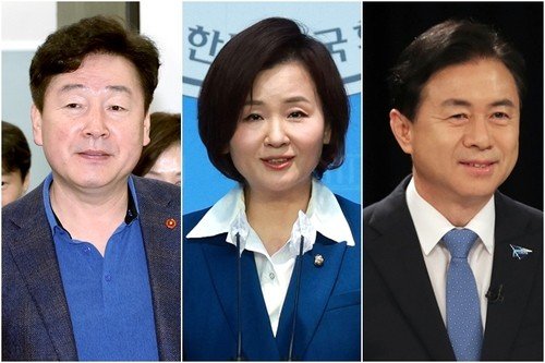 기동민 더불어민주당 전 의원·이수진 의원·김영춘 전 해양수산부 장관(왼쪽부터). 연합뉴스