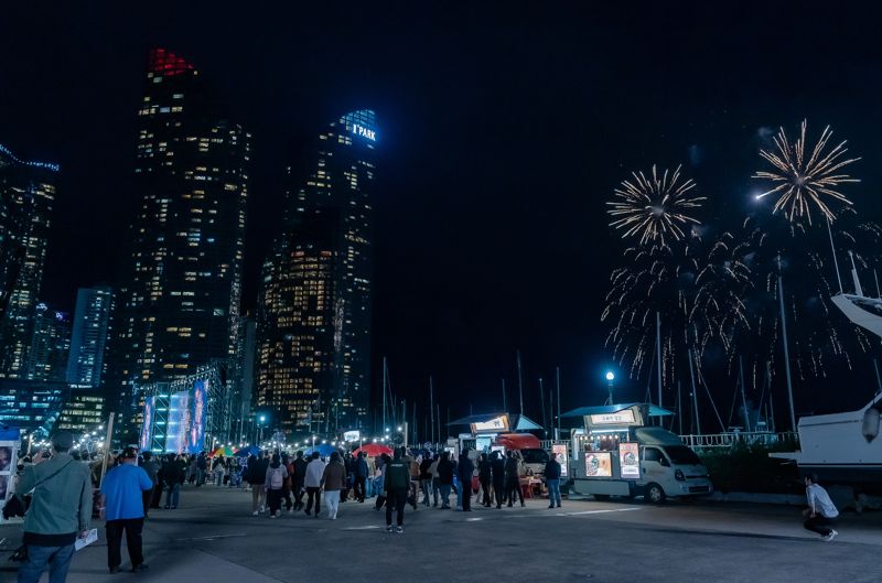 지난달 10일 공개된 디즈니+ 오리지널 시리즈 ‘북극성’의 부산 촬영 현장. 부산영상위원회 제공