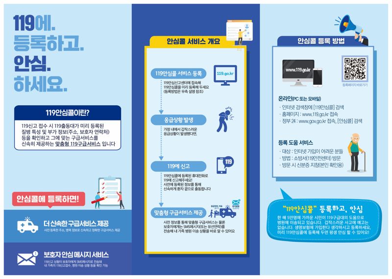 광주광역시 소방안전본부가 응급상황 발생 시 구급대원이 환자의 인적 사항과 병력 정보를 즉시 확인해 신속한 출동과 적절한 처치를 지원할 수 있도록 119안심콜서비스에 대한 시민들의 적극적인 참여를 당부했다. 광주소방안전본부 제공