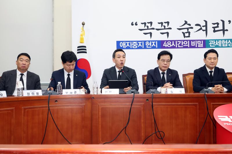 김민수 국민의힘 최고위원은 13일 여의도 국회에서 열린 최고위원회의에서 발언을 하고 있다. 사진=박범준 기자