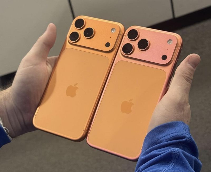 페이스북에 올라온 아이폰 17 프로 맥스 정상 모델과 변색된 모델(오른쪽). 페이스북 캡처