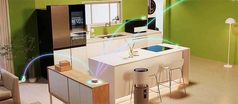 일상 대화를 통해 마치 친구처럼 공감하며 소통하는 인공지능(AI) 홈 핵심 허브 'LG 씽큐 온' 개념 이미지. LG전자 제공