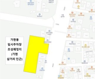 강원 원주시의 태장동·가현동 미활용 군용지 임시주차장 위치도. (원주시 제공. 재판매 및 DB금지) 2025.10.22/뉴스1