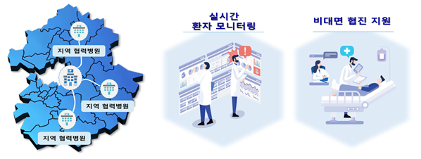 거점병원-지역연계 협력병원 연계 모형. 강원도 제공