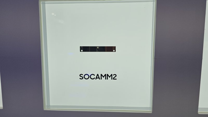 [서울=뉴시스]삼성전자는 22일 서울 코엑스에서 개막한 한국반도체산업협회 주최 'SEDEX 2025(제27회 반도체대전)'에 참석해 최신 고대역폭메모리인 'HBM4'와 차세대 서버용 저전력 D램 '소캠(SOCAMM2)' 등을 전시했다. photo@newsis.com