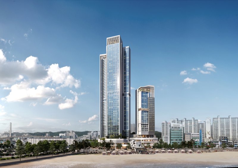 [포항=뉴시스] 송종욱 기자 = 포항영일대해수욕장 인근에 건립하는 특급 호텔 조감도. (사진=포항시 제공) 2025.10.22. photo@newsis.com