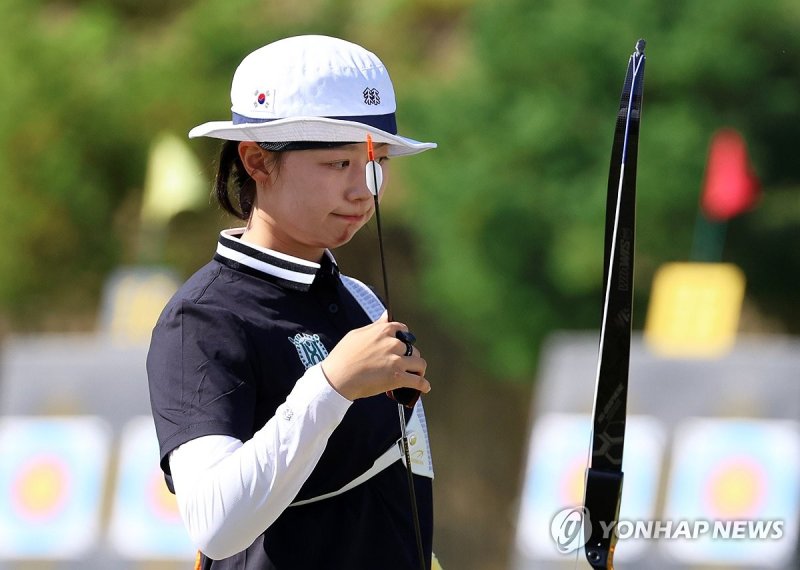 마인드 콘트롤 하는 임시현 (출처=연합뉴스)