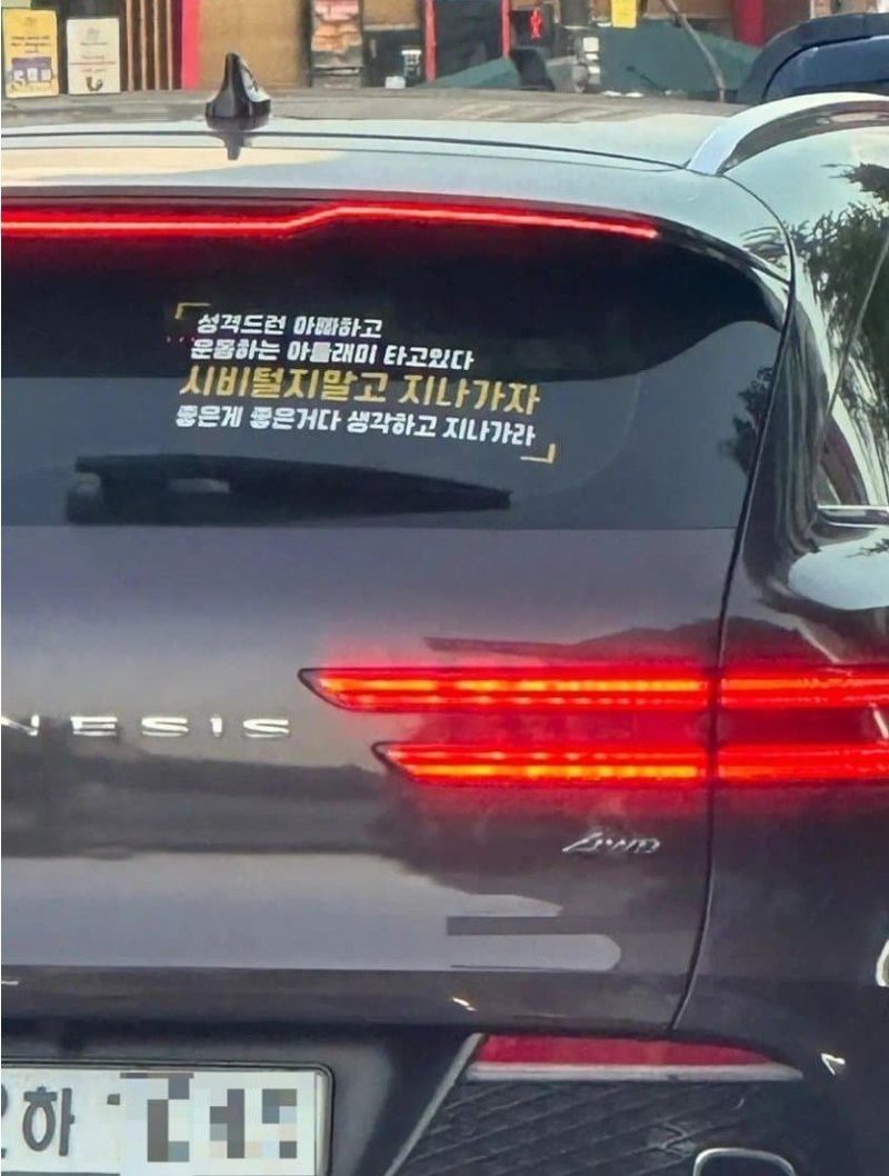 과격한 초보 운전 스티커에 찌푸려지는 눈살 "성격 더러운 아빠랑..."