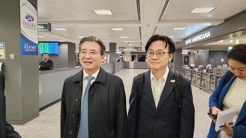 한미협상위해 22일 워싱턴 찾은 김용범·김정관 (출처=연합뉴스)
