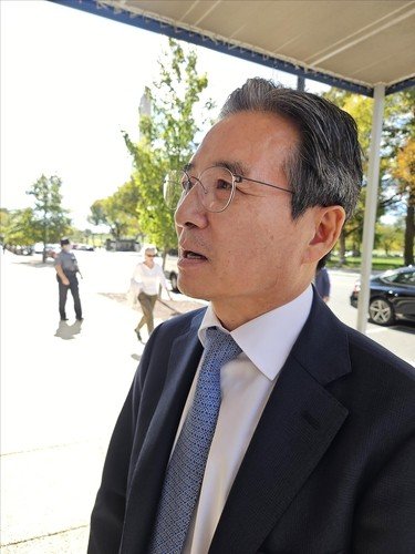 22일(현지시간) 미 상무부를 찾은 김용범 대통령실 정책실장. 사진=연합뉴스