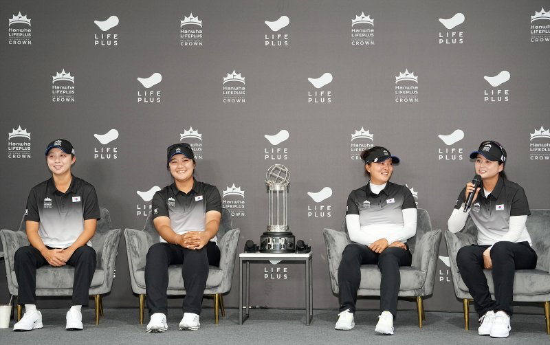 [서울=뉴시스] 한화 라이프 인터내셔널 크라운에 출전하는 한국팀. 왼쪽부터 김효주, 유해란, 고진영, 최혜진. (사진=LPGA 제공) *재판매 및 DB 금지