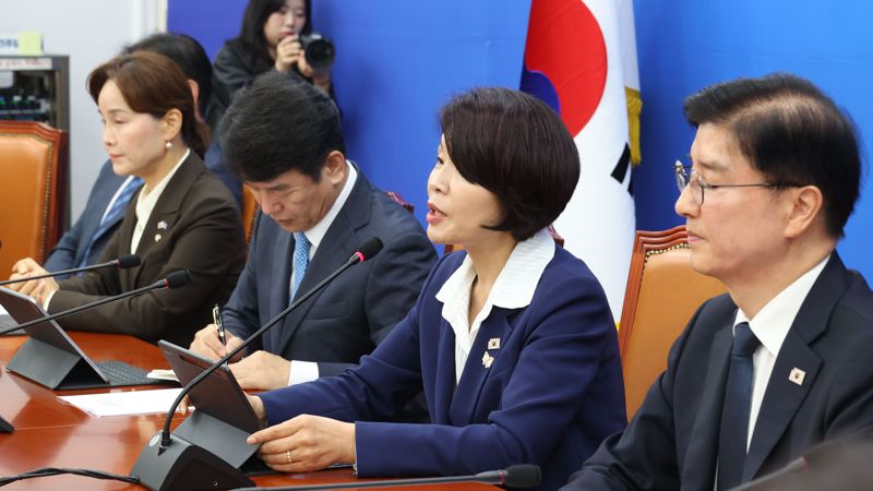 더불어민주당 바카라사이트 정책위의장이 23일 국회에서 열린 국정감사대책회의에서 발언하고 있다. 사진=서동일 기자