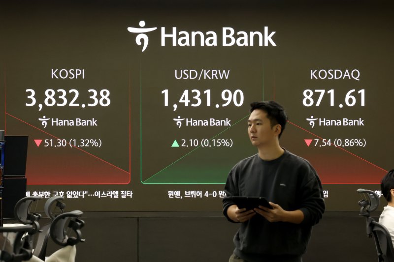 서울 중구 하나은행 본점 딜링룸. 2025.10.23/뉴스1 ⓒ News1 이광호 기자