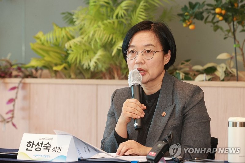 한성숙 장관, 소셜벤처 활성화 간담회 (출처=연합뉴스)