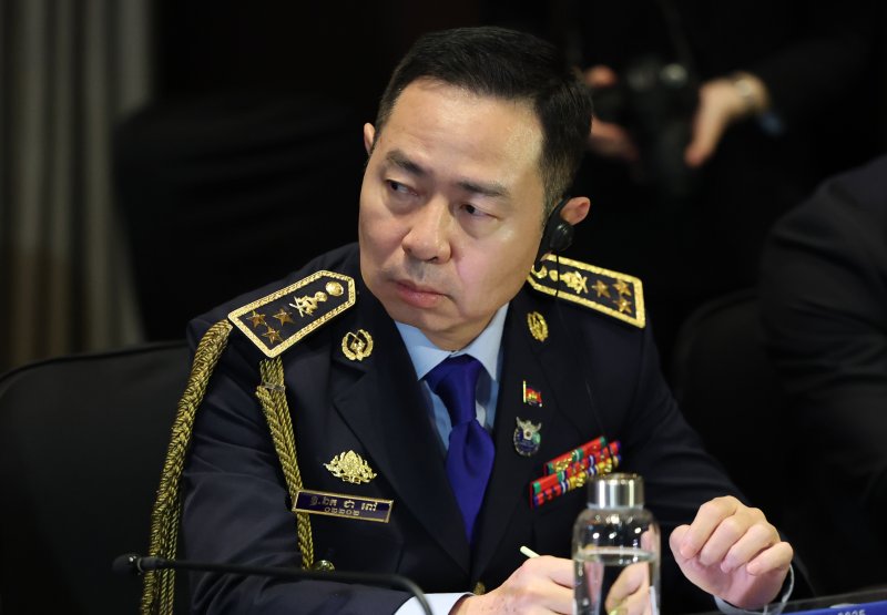 치아 삐 어우 캄보디아 경찰청 차장이 23일 오후 서울 여의도 콘래드 호텔에서 열린 국제공조협의체 발족식에 참석했다.뉴스1