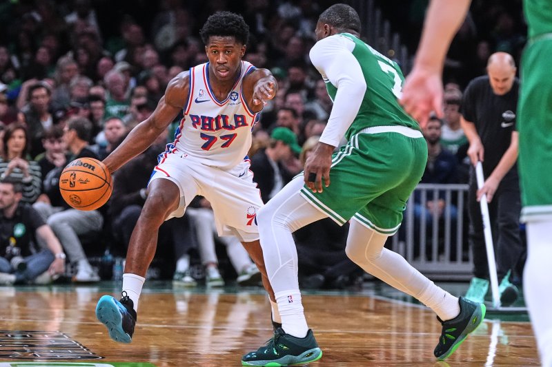 [보스턴=AP/뉴시스] 미국프로농구(NBA) 필라델피아 세븐티식서스의 VJ 에드지컴. 2025.10.22.