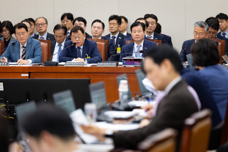 박성효 소상공인시장진흥공단 이사장이 23일 서울 여의도 국회에서 열린 산업통상자원중소벤처기업위원회의 중소벤처기업진흥공단 등에 대한 국정감사에서 의원 질의에 답하고 있다. 2025.10.23/뉴스1 ⓒ News1 유승관 기자