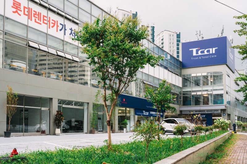 롯데렌탈 B2C 중고차 브랜드 'T 카(car)'의 용인 매매센터 전경(롯데렌탈 제공).