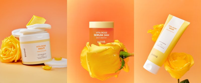 [서울=뉴시스] 애경산업의 클린 케어 브랜드 포인트앤(point&)이 클렌징과 동시에 맑고 화사한 피부 톤으로 가꿔주는 데일리 클렌저 '비타 로즈 라인(VITA ROSE LINE)'을 출시했다고 24일 밝혔다. (사진=애경산업 제공) *재판매 및 DB 금지