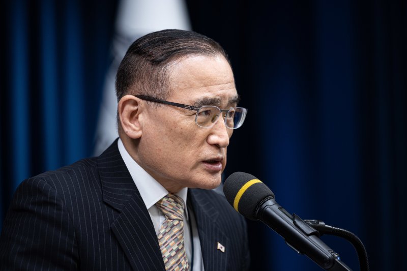 위성락 국가안보실장이 지난 17일 서울 용산 대통령실 청사에서 브리핑 하는 모습. 2025.10.17/뉴스1 ⓒ News1 이재명 기자