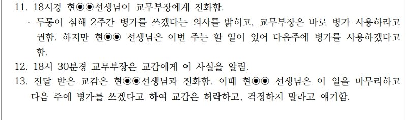 [제주=뉴시스] 제주 故현승준 교사가 사망하기 사흘 전인 5월19일 현 교사와 교감 간의 통화 내용을 기재한 경위서 중 일부 내용이 허위로 작성돼 논란이 일고 있다. 사진은 교감이 7월4일자 작성해 국회에 제출된 문제의 경위서. (사진=더불어민주당 진선미 의원실 제공) 2025.10.24. photo@newsis.com