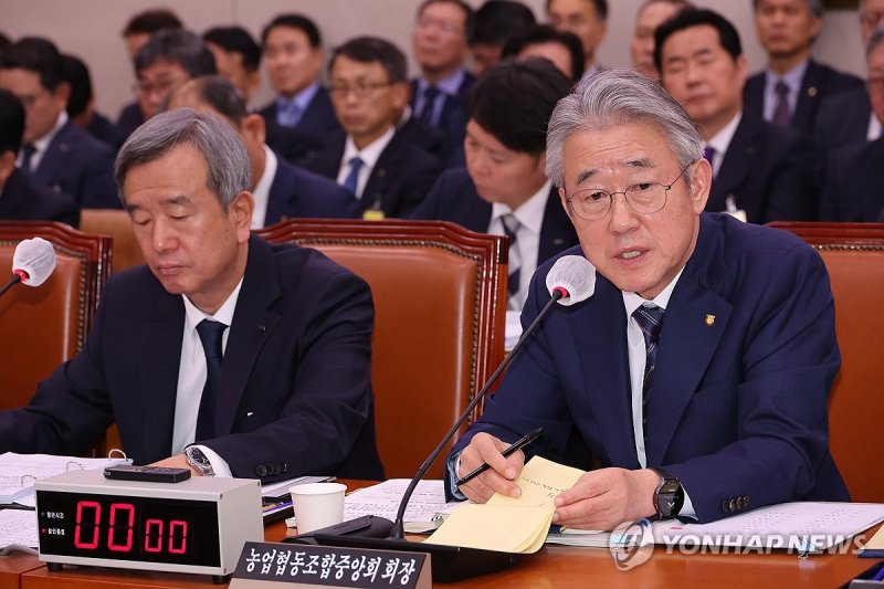 답변하는 강호동 농업협동조합중앙회 회장 (출처=연합뉴스)