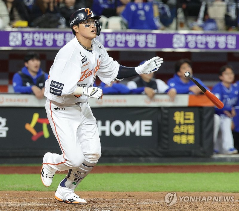 적시타 치는 채은성 (출처=연합뉴스)