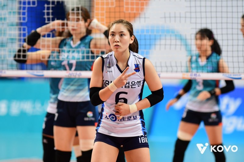 IBK기업은행 시절의 이나은(중앙 6번) (출처=연합뉴스)