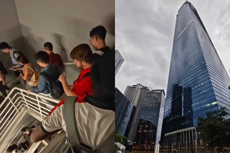 [서울=뉴시스] 쿠알라룸푸르의 대표적인 랜드마크인 '더 익스체인지 106(The Exchange 106)' 빌딩에서 발생한 정전으로 근무자들이 106층(높이 445m)에서 계단을 이용해 대거 이동한 사건이 전해졌다. (사진 = 'r/malaysia' 레딧 갈무리) 2025.10.26. *재판매 및 DB 금지