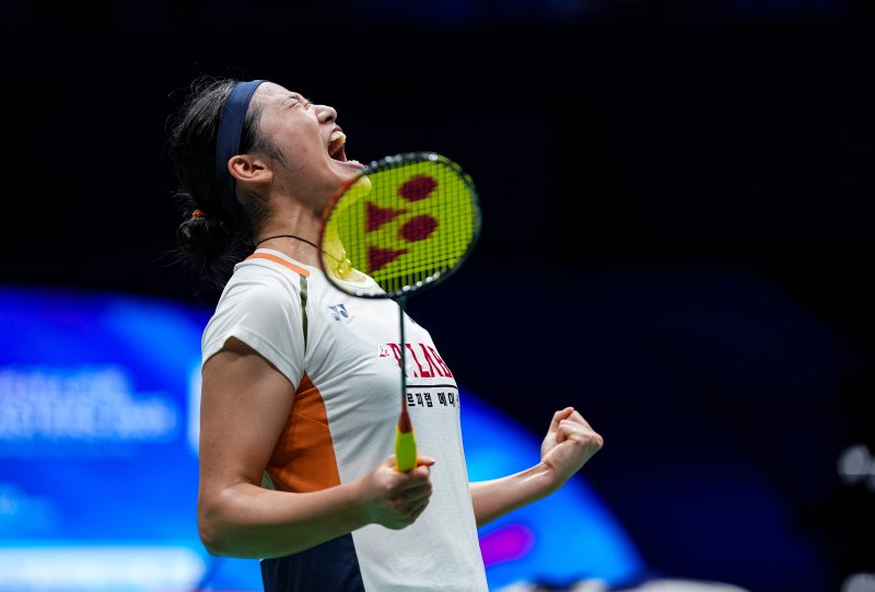 [선전=신화/뉴시스] 안세영, 2025 세계배드민턴연맹(BWF) 월드 투어 슈퍼 750 프랑스오픈 우승. 사진은 지난 9월 중국 마스터스 당시. 2025.09.21.