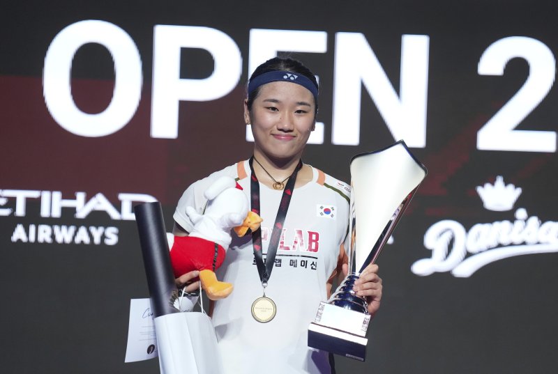 [오덴세=AP/뉴시스] 안세영, 2025 세계배드민턴연맹(BWF) 월드 투어 슈퍼 750 프랑스오픈 우승. 사진은 덴마크오픈 우승 당시. 2025.10.20. /사진=뉴시스