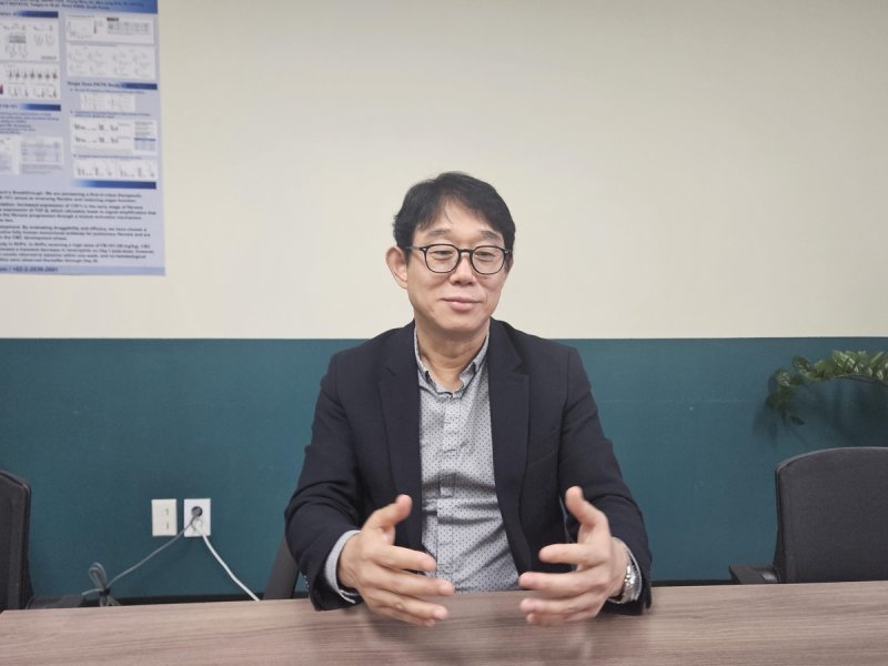 인터뷰하는 이수재 FNCT바이오텍 대표 (출처=연합뉴스)