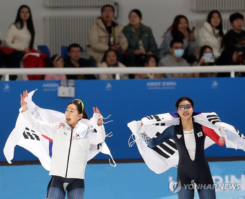 김민선-이나현, 나란히 금ㆍ은메달 획득 (출처=연합뉴스)